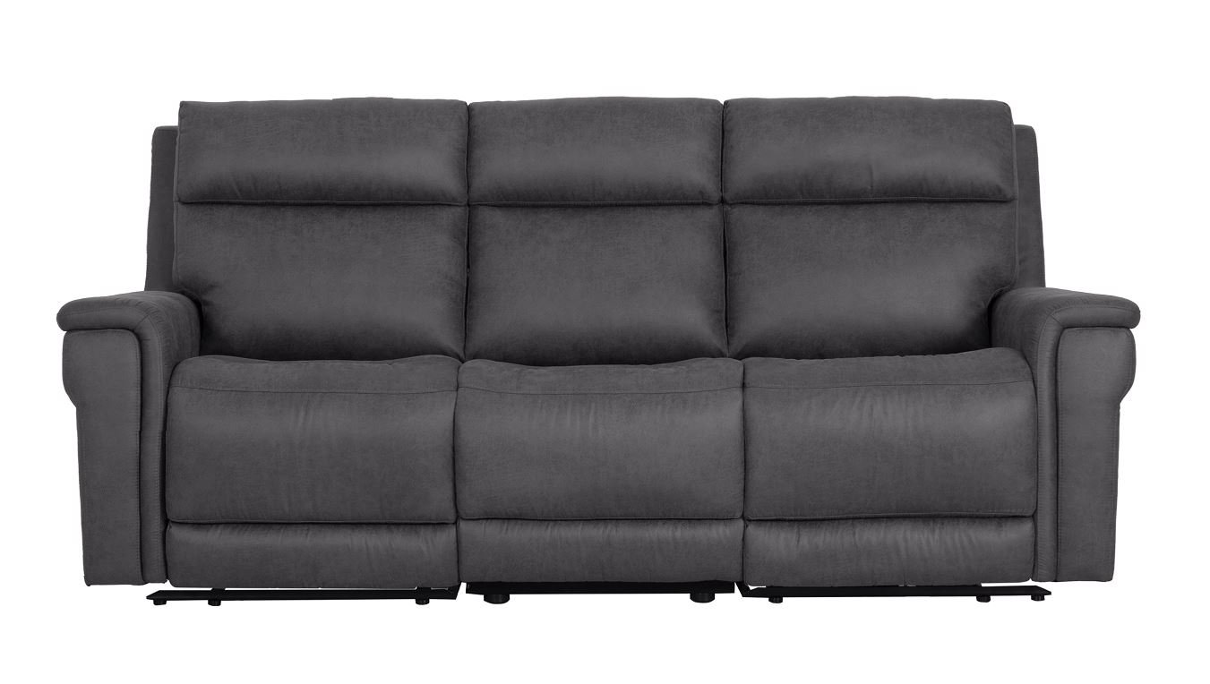 Comfortable gray sofa with plush cushions, ideal for living rooms and family spaces, available at Dodd's Furniture & Mattress. Perfect for relaxation and stylish home decoration.